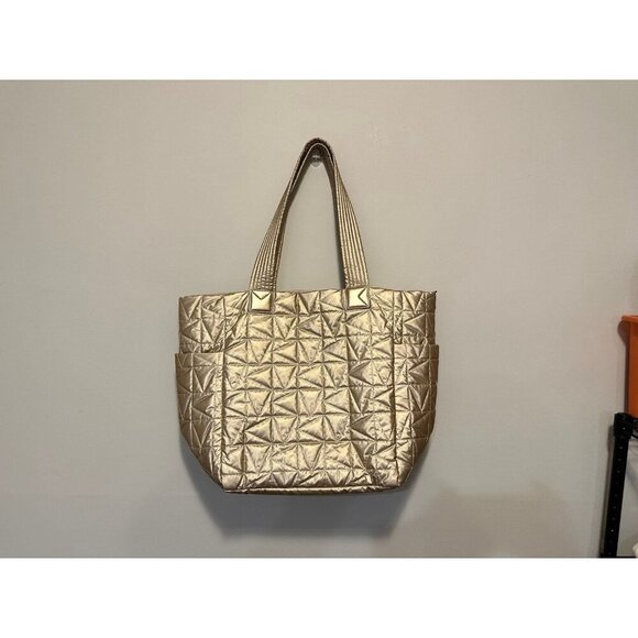 Michael Kors Winnie Quilted Nylon Pale Gold Large Tote - Picture 3 of 11